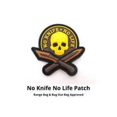 No Knife No Life 3D SKULL PVC Tactical Military Morale Badges - New