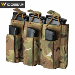 IDOGEAR Tactical Mag Pouch Triple Mag Carrier Open Top 5.56 MOLLE Paintball Gear