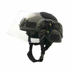 Airsoft MICH 2000 ACH Tactical Helmet with Clear Visor NVG Mount and Side Rai...