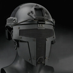 Tactical Steel Full Face Mask Shield Protector For ACH / MICH / FAST Bump Helmet