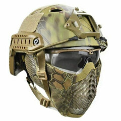 Tactical Airsoft Helmet with Full Face Paintball Hunting Motorcycle Protective