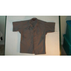 TruSpec Mens Tac Shirt Medium Regular Gray Short Sleeve Button Up Military Shirt