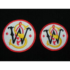 2 SMITH AND WESSON LOGO SEW ON PATCHES ABOUT 1980 VINTAGE FREE SHIPPING