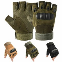 New Half Finger Tactical Gloves Protective Hard Knuckle Work Military Hunting