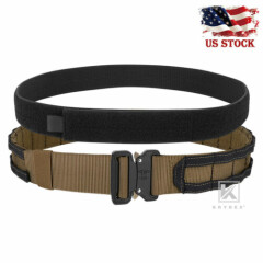 KRYDEX 1.75 in Duty Rigger Belt Quick Release Nylon Coyote Brown w/ Black Molle