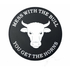 Mess With The Bull You Get The Horns Morale Patch Hook And Loop Round