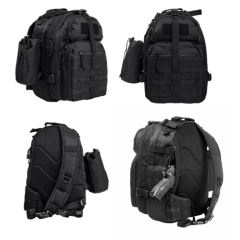 NcStar Heavy Duty BLACK Sling Backpack Conceal Carry CCW Pistol Compartment 
