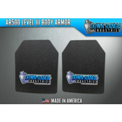 AR500 Level 3 III Body Armor Plates Pair - Curved 11x14