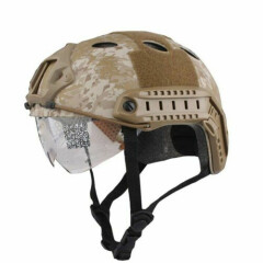 Tactical Helmet With Glass Goggles Fast Airsoft Military Protective Hunting CS
