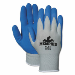 MCR Safety Memphis Flex Seamless Nylon Knit Gloves Large Blue/Gray Dozen