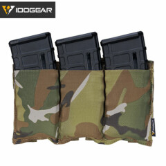 IDOGEAR Tactical 5.56 Mag Pouch Fast Draw MOLLE Triple Mag Carrier Military Camo