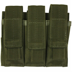 NEW Military Style Tactical Triple Pistol Mag MOLLE Pouch - OD GREEN OLIVE DRAB
