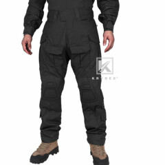 KRYDEX G3 Gun3 Combat Trouser Tactical Pants w/ Knee Pads Army Clothing Black