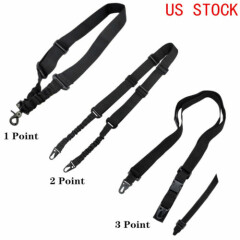 Tactical Adjustable 1/2/3 Point Rifle Gun Sling Strap System for Airsoft Hunting