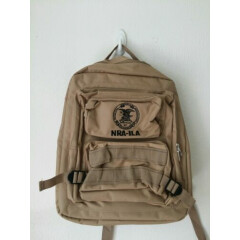 NRA-ILA Tactical Backpack Khaki 17x14 1/2" Shooting Range Bag 5 Compartments New