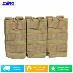Tan Holds 3 Rifle Triple Magazine Pouch Holster MOLLE PALS Bungee Retention