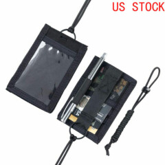 Tactical ID Card Holder Credit Card Organizer Hook & Loop Pouch US STOCK