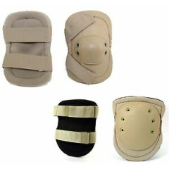 NEW COMPLETE SET OF MILITARY KNEE & ELBOW PADS GALLS BRAND TAN