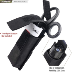 EMT Mini Light/Knife/Scissor Pouch Horizontal Multi Tool Belt Pocket Holster USA