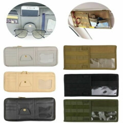 Nylon/Leather Car Sun Visor Organizer Pouch Bag Card Pen Glasses Storage Holder