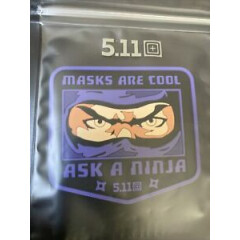 NEW 5.11 Tactical Ask A Ninja Masks Are Cool Hook Back Morale Patch 82040