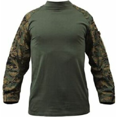 Rothco Men's Military NYCO Fire Retardant Combat Shirt Woodland Digital Camo