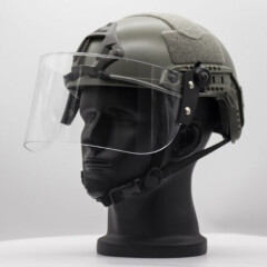 Tactical Face Shield Transparent Windproof Lens Mask For Mich/ FAST Helmet
