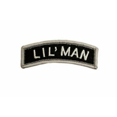 Lil Man Embroidered Youth Hook Back Patch Grey