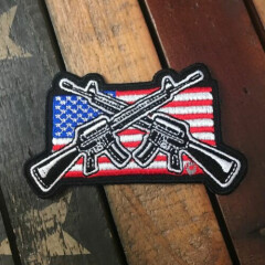 Crossed Rifles American Flag Patch