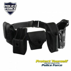 Police Force Brand Adjustable & Durable Tactical Duty Belt with Holsters, Cases
