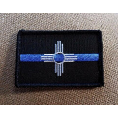 Subdued Thin Blue Line New Mexico State Flag Patch, Law Enforcement