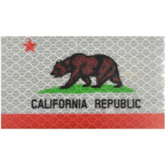 Reflective California Republic State Flag - 2x3.5 Patch