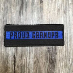 Thin Blue Line Proud Grandpa Patch, Law Enforcement 