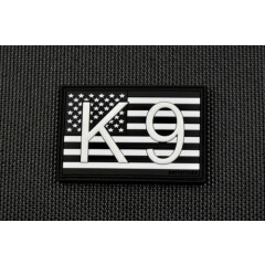 K9 US Flag 3D PVC Morale Patch - B&W GITD Patriot Stars & Stripes America