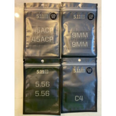 5.11 TACTICAL MASTER SERIES BLACK 9mm PATCH SET(2) PATCHES LOGO HOOK/LOOP NEW