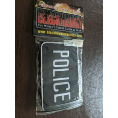 Blackhawk Police Patch Silver & Black Large 5"x8" Back Patch Hook Loop Tactical