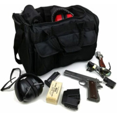Large Deluxe Shooter Tactical Range Bag in Black Concealed Pocket Ammo Gear M026