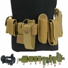 Tactical Belt 1pc Girdle Waistband with 9pcs Attachment Accessories Pouch Holder
