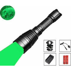 350 Lumen Green LED 250 Yard Long Waterproof Flashlight for Hunting & Fishing