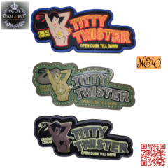  A&E TITTY TWISTER Fashion Patch PVC Military Morale Funny Hook Rubber
