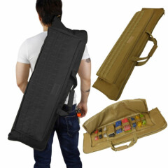 39 inch Tactical Double Carbine Rifle Gun Bag Soft Case Hunting Fishing Backpack