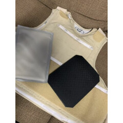 XL Protective Products Body Armor Bullet Proof Vest Chest Plate TAN