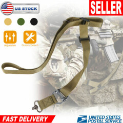 2 Point Rifle Gun Sling Adjustable Fast Loop Heavy Duty Quick Detach Swivel US