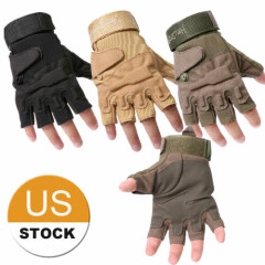 Airsoft Gloves Men Fingerless Tactical Gloves for Outdoor Sports US FAST