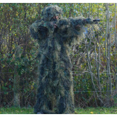 Military Anti-Fire 4 PIECE GHILLIE SUIT Army Woodland Camo Camouflage All Sizes