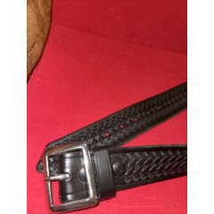 Jay-Pee Black Basketweave Duty Belt Size 50 Genuine Top Grain Bridle Cowhide