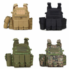 4pcs Tactical Vest Military Mag Holder Molle PC Airsoft Combat Assault Gear Sets