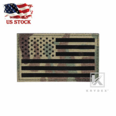 KRYDEX American Flag Patches USA Tactical Identifier Badges Mil-spec Camo Left N