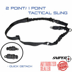 Sniper Two Point/Single Point Tactical Sling - Black