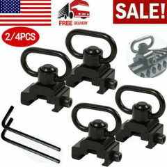 2/4 PCS QD Sling Swivel Attachment with 20mm Picatinny Rail Mount Quick Release